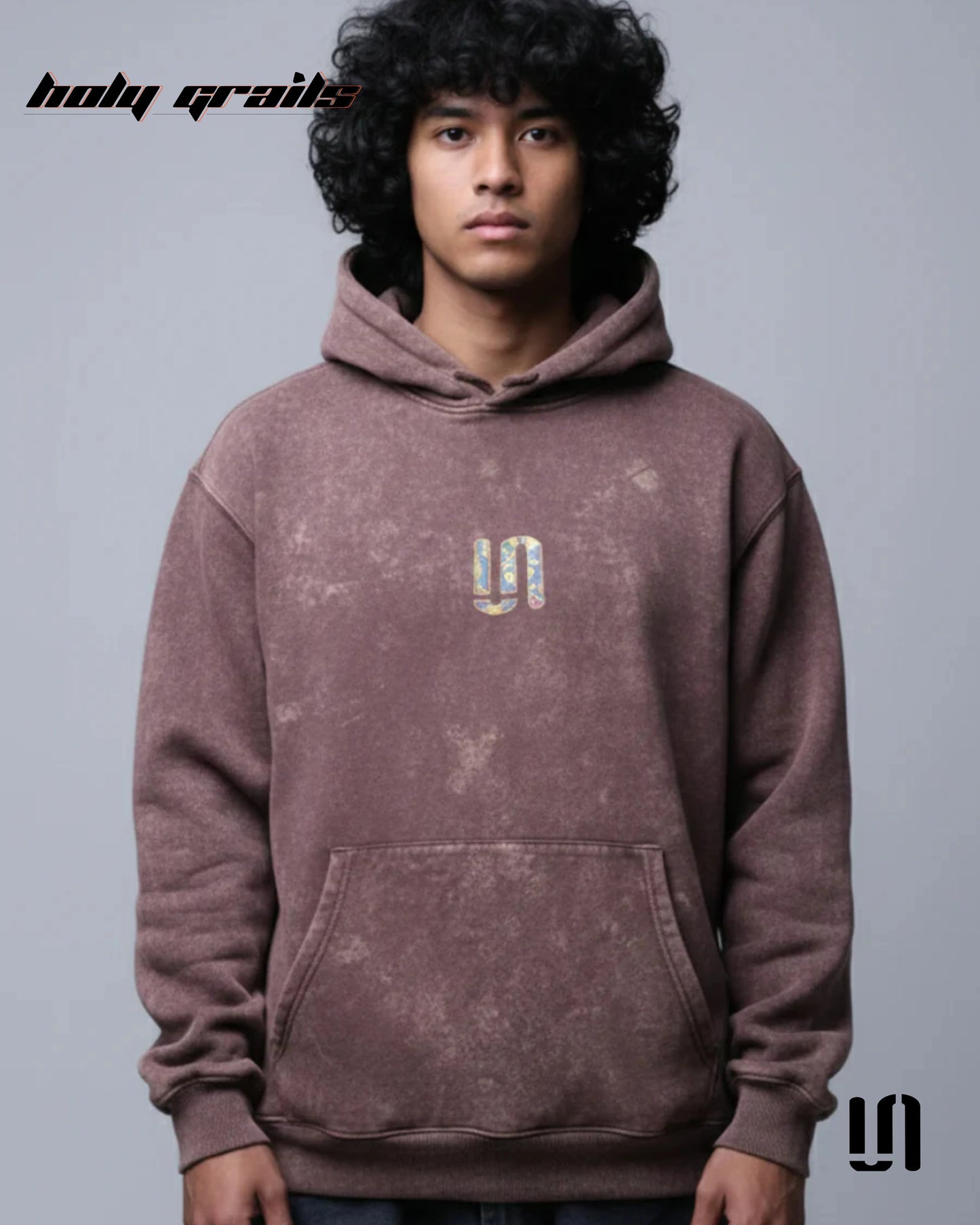 Brown Acid Wash Embro Hoodie HG x Sullitt
