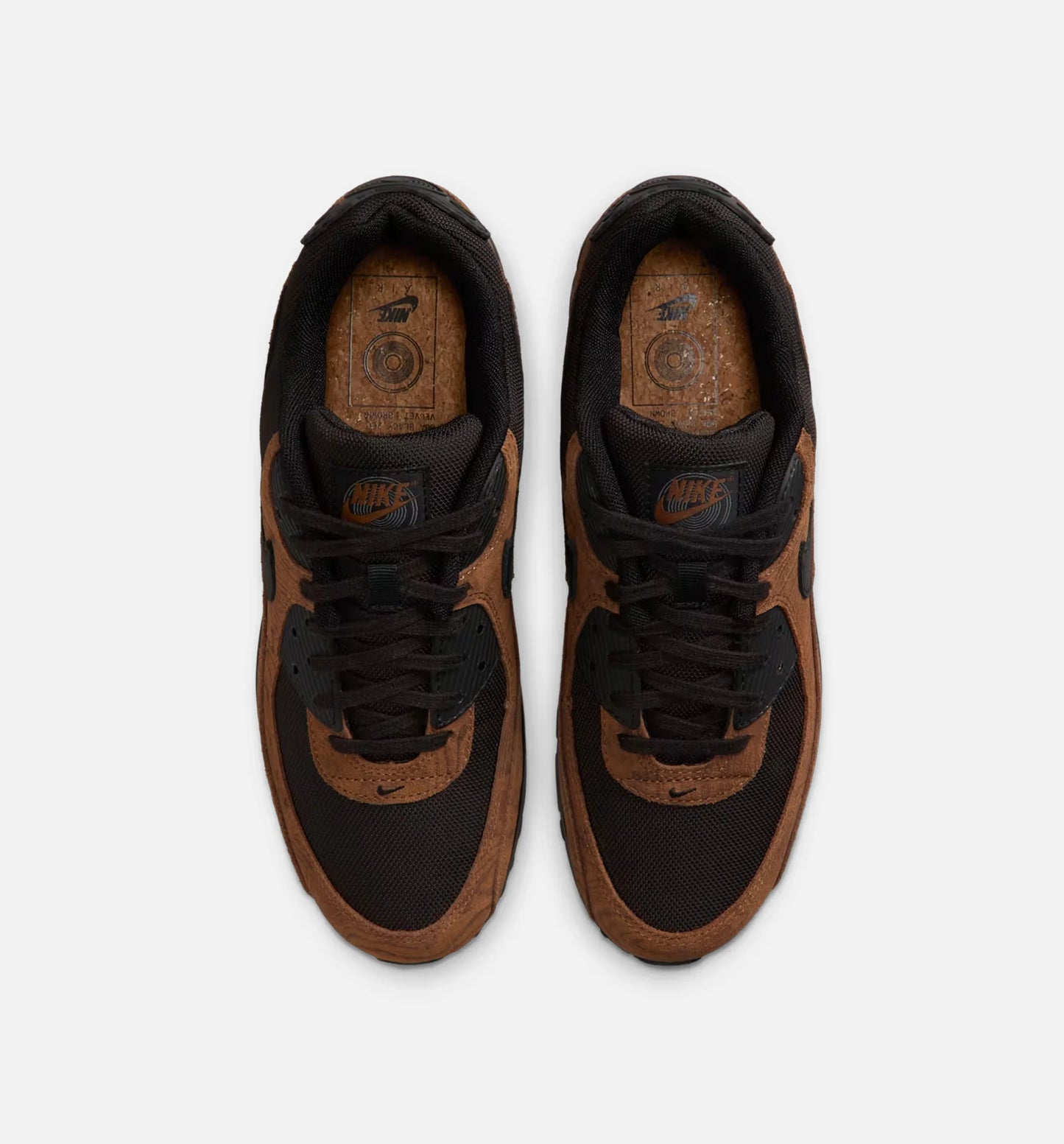 Air Max 90 Premium Mens Lifestyle Shoe Light British Tan Velvet Brown Black