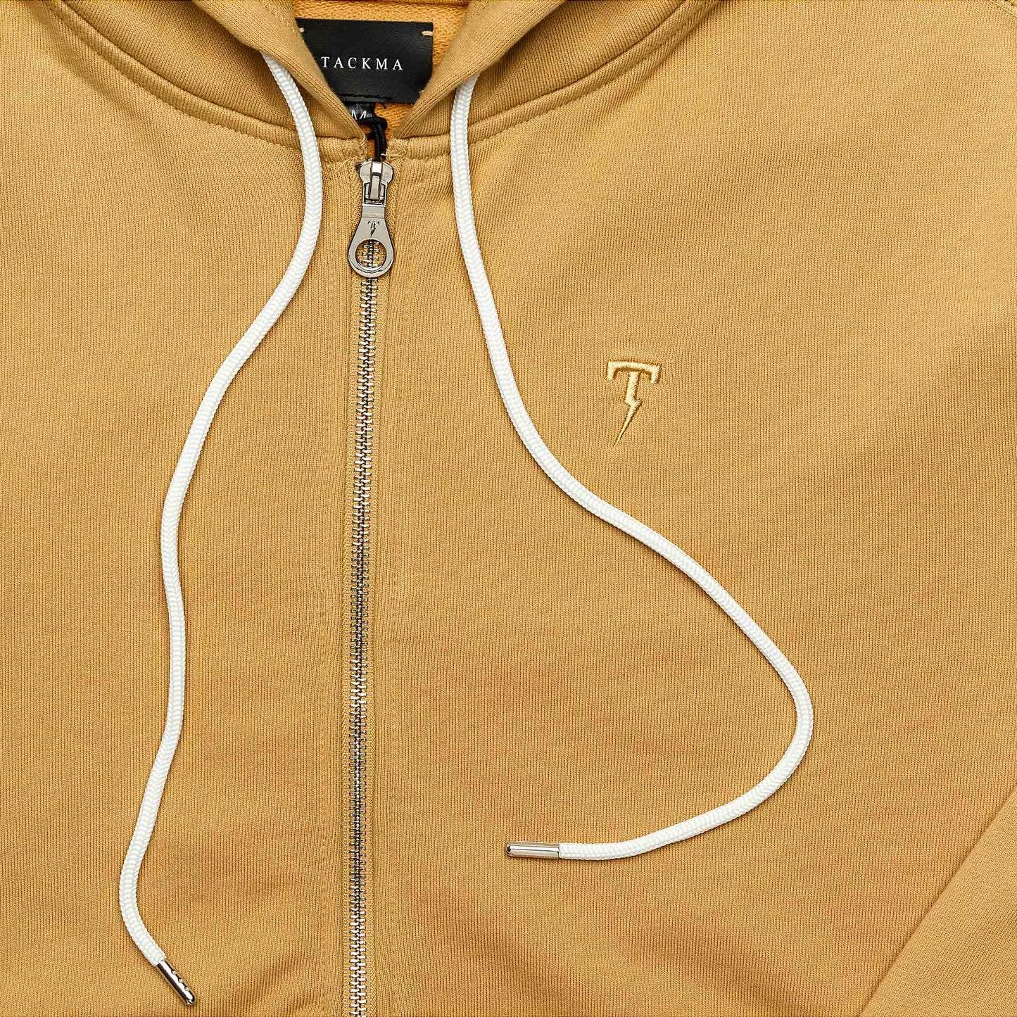 Double Zip Hoodie Mens Sand