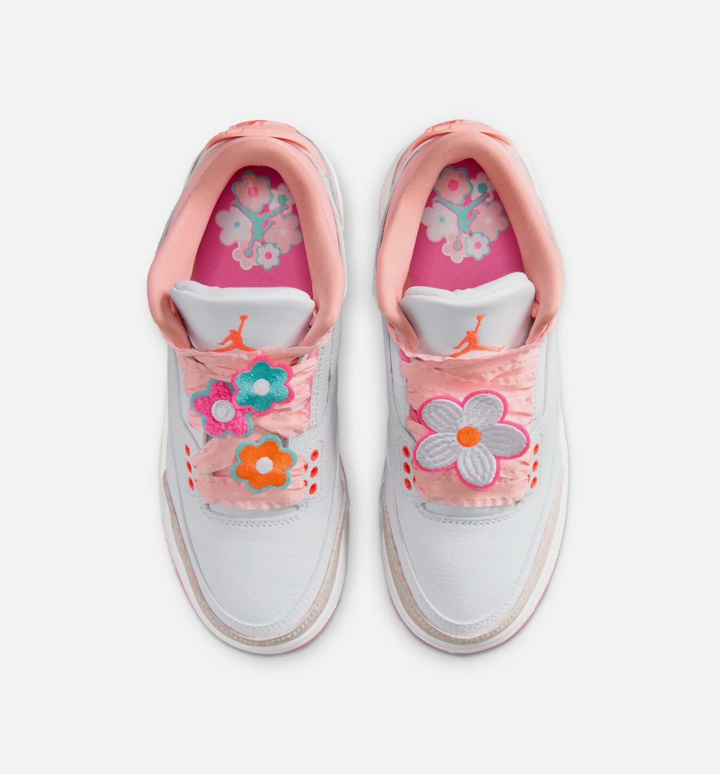 Air Jordan 3 Retro Spring Flowers Grade School Lifestyle Shoe Pearl Pink Pink Bloom Pink Glow Hyper Orange