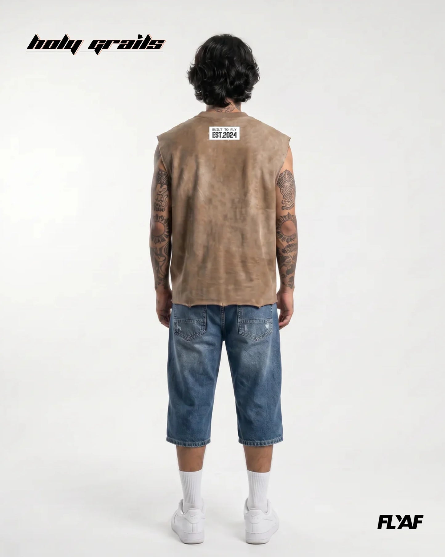 AF FLY Distressed Beige Vest HG x FLYAF