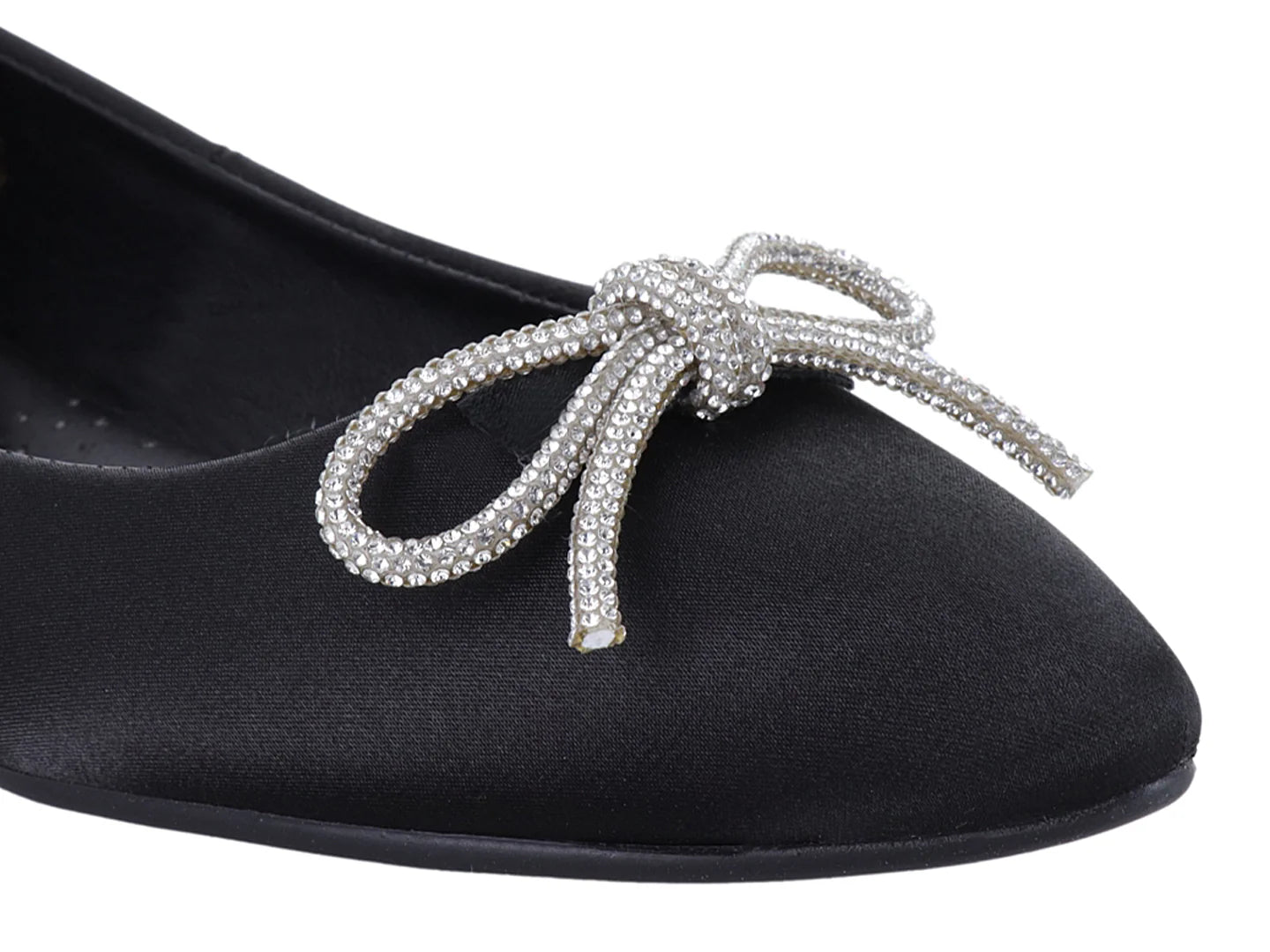 Zapatos Flats MeliAna Shantung Negro para Mujer
