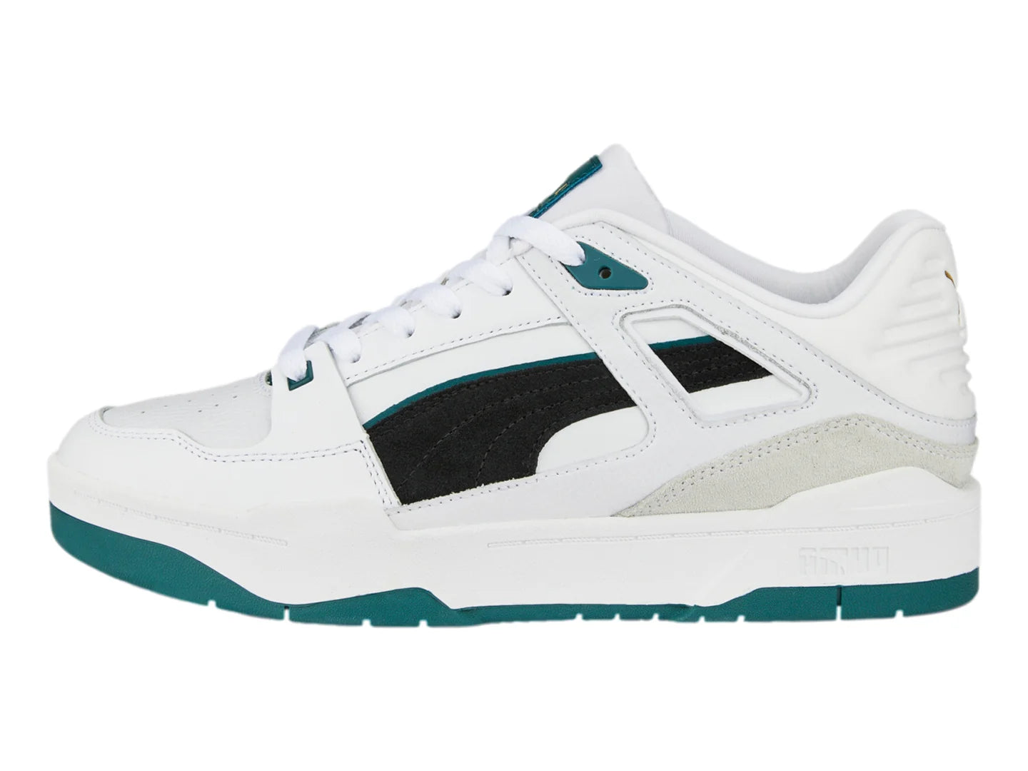 Tenis PUMA Slipstream Suede Blanco Negro y Verde para Hombre