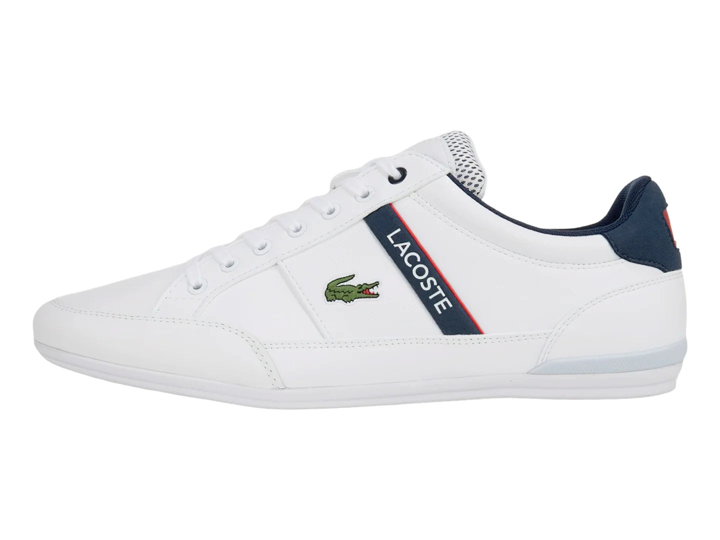 Tenis Lacoste Chaymon Blanco Azul y Rojo para Hombre