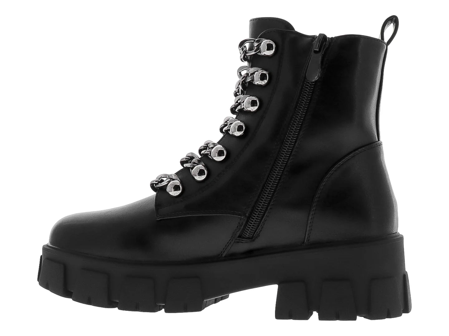 Botines Combat Roze Negro para Mujer