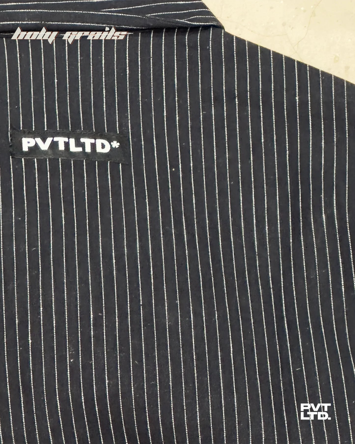 Pinstripe Black Linen Shirt HG x Pvt Ltd