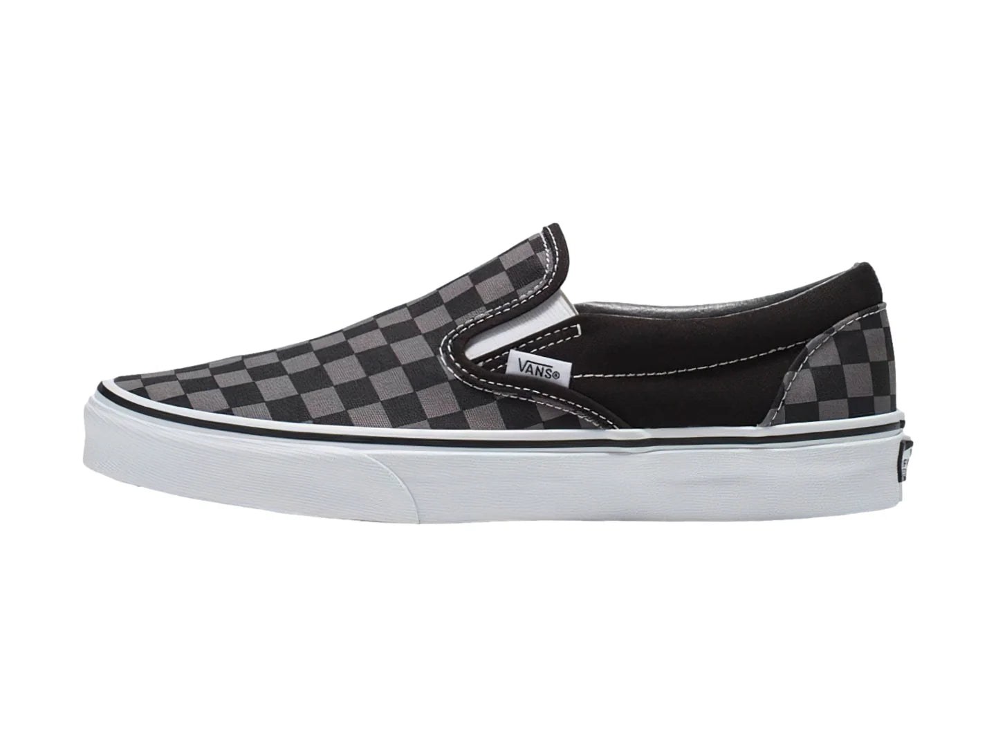 Tenis Vans Classic Slip On Negro con Cuadros Gris