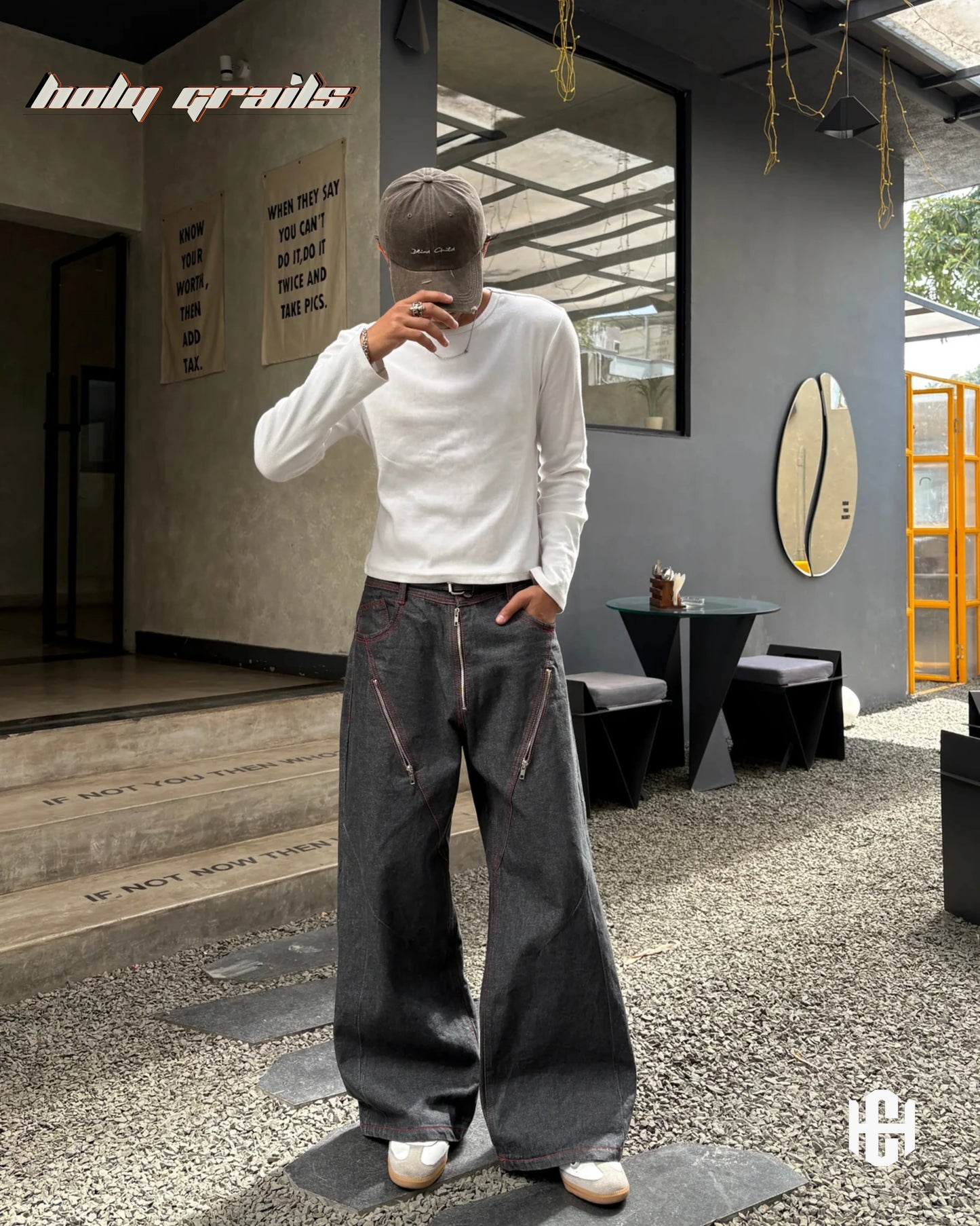 Gunmetal Chained Grey Denim Jeans HG x Charactr