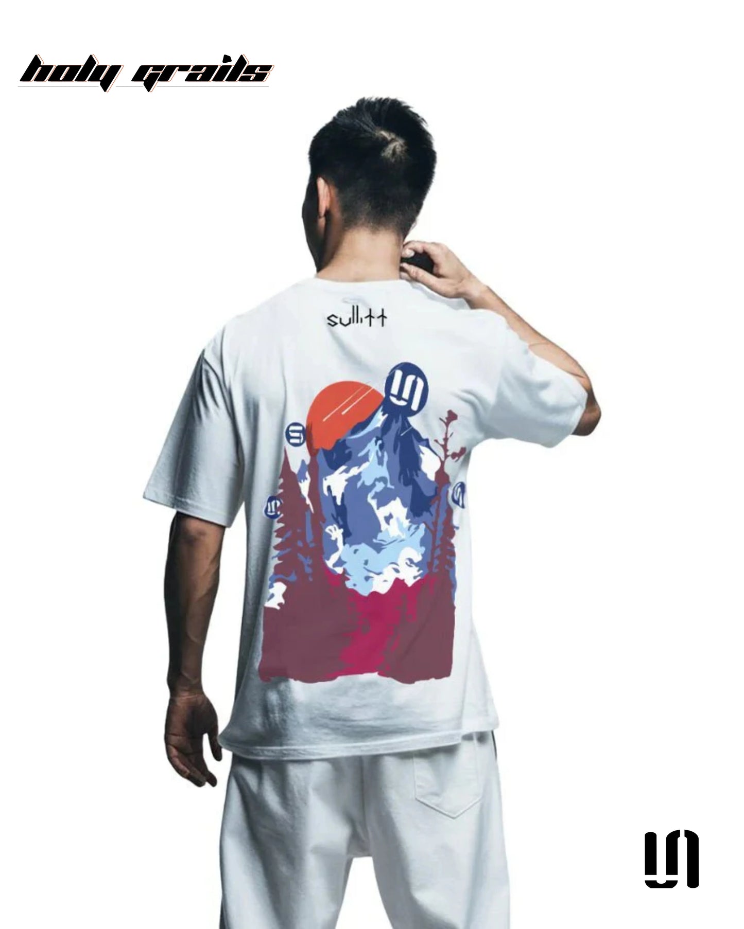 Dawning Mountain White Oversized Tee HG x Sullitt