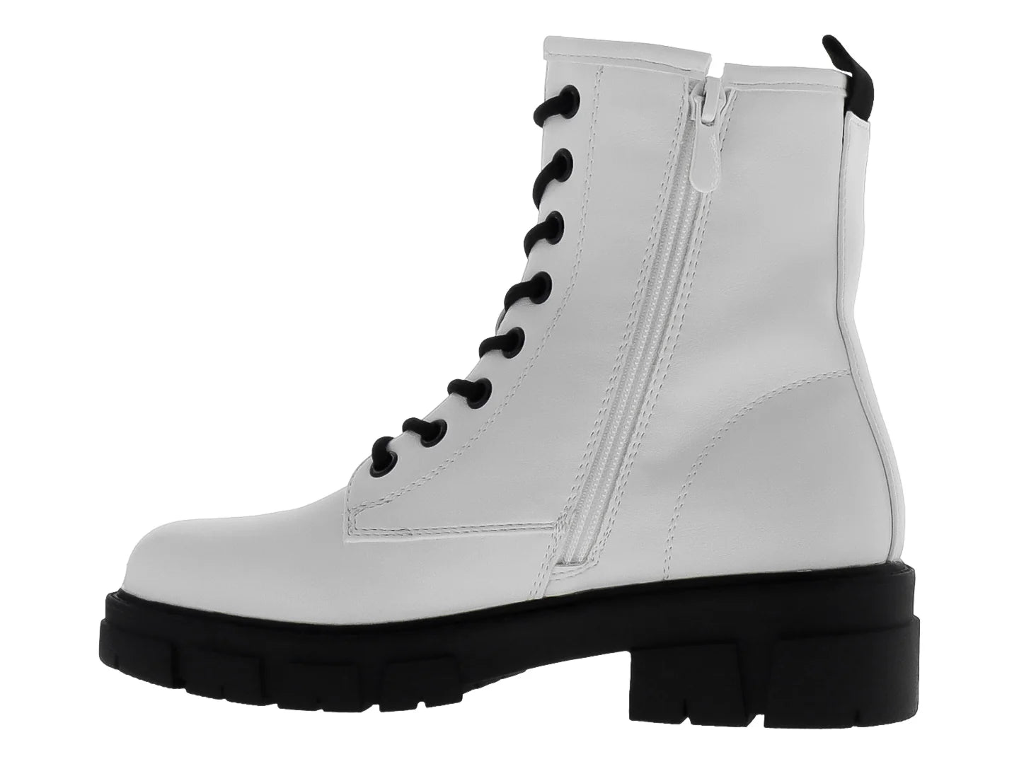 Botines Combat Roze Blanco para Mujer