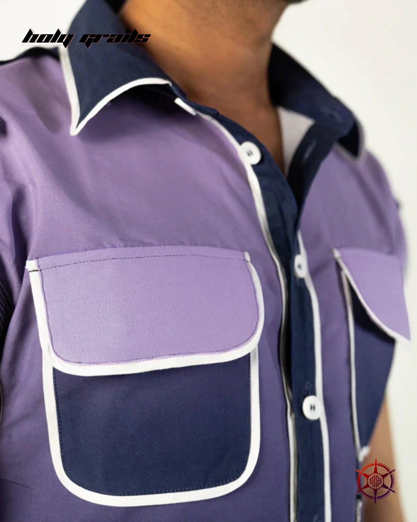 Grape Bleed Drawcord Shirt HG x Duskin
