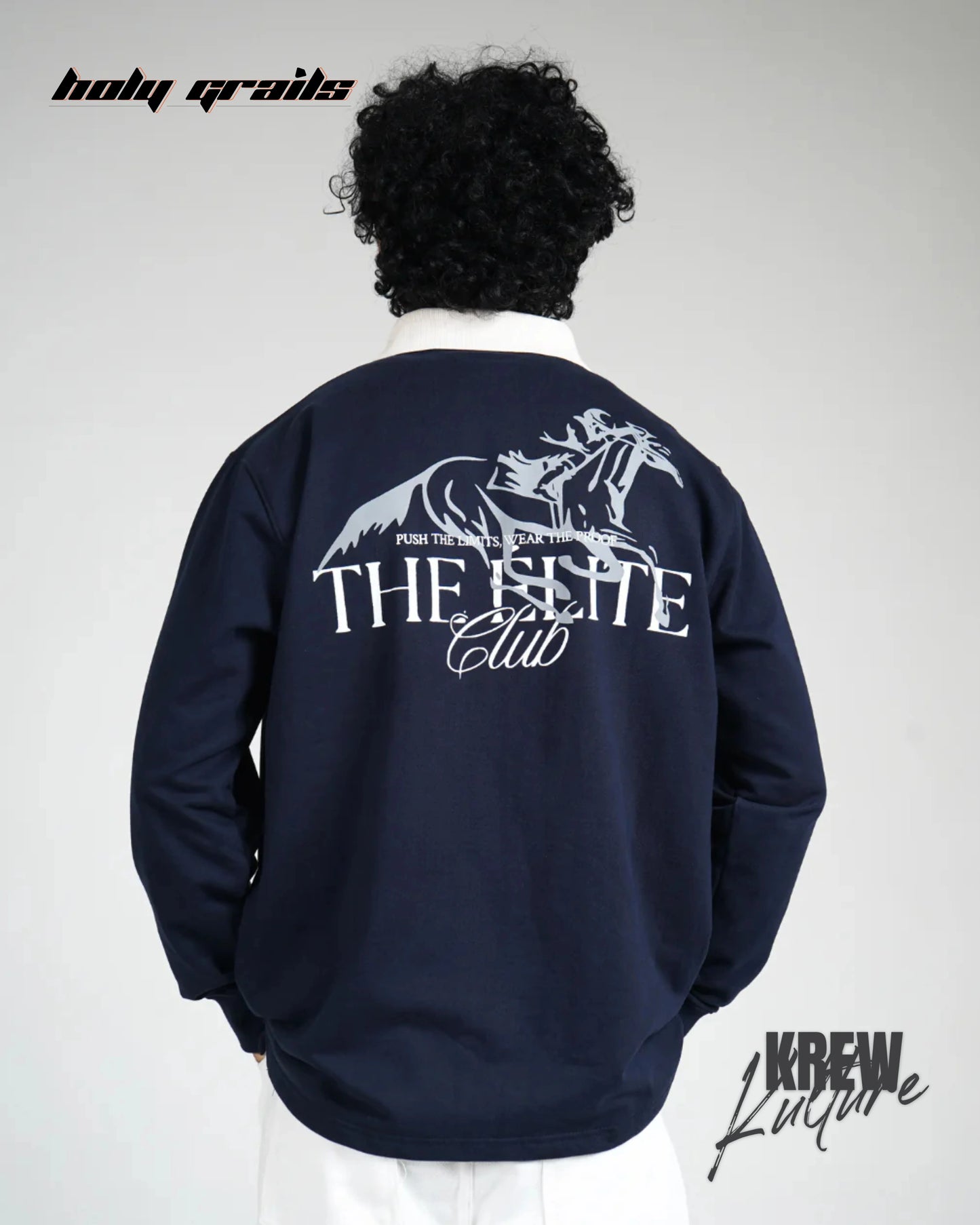 The Elite Navy Blue Polo T Shirt HG x Krewe Kulturr