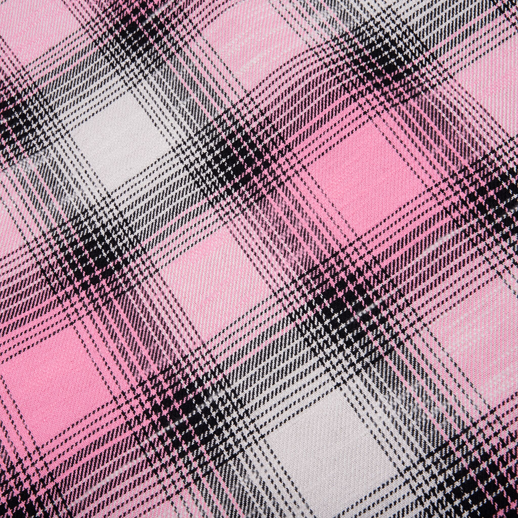 Flannel Zip Shirt Pink