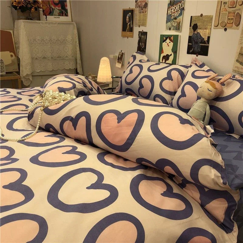 INS Zebra Pattern Bed Sheet Nordic Simple Quilt Cover Luxury Style 200x230 Black And White Duvet With Pillowcase Premium