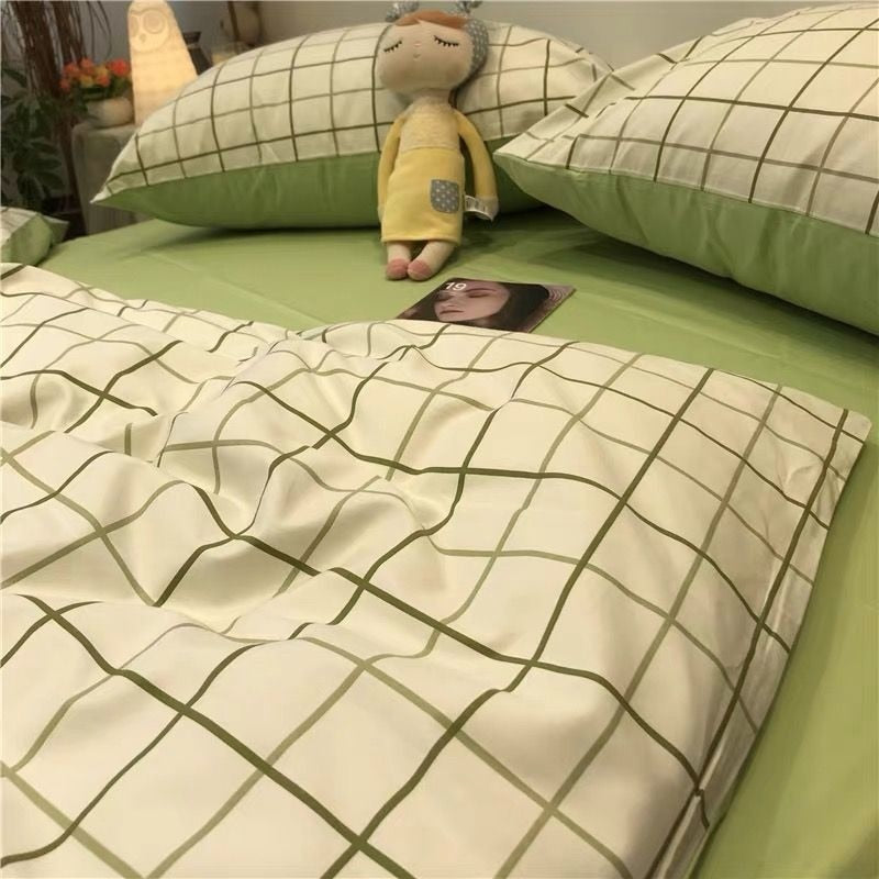 Nordic Princess Purple Bedding Set Girls Boys Single Double Size Flat Sheet Duvet Cover Pillowcase Bed Linens Home Textile
