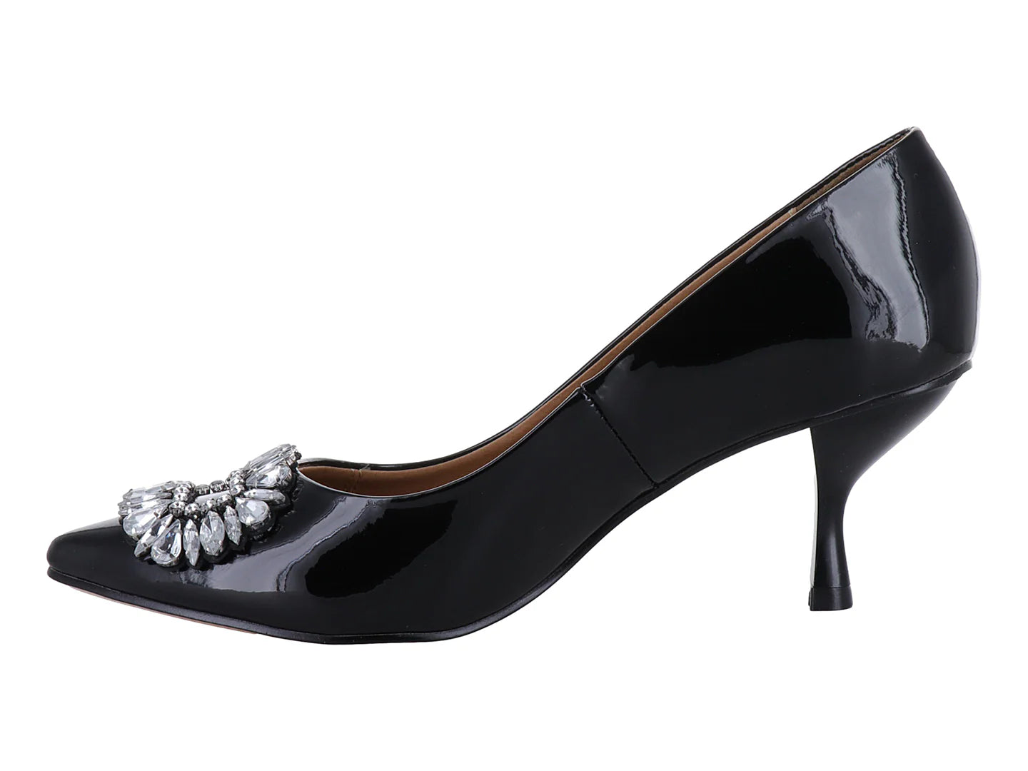 Zapatillas Stiletto Salamandra Charol Negro