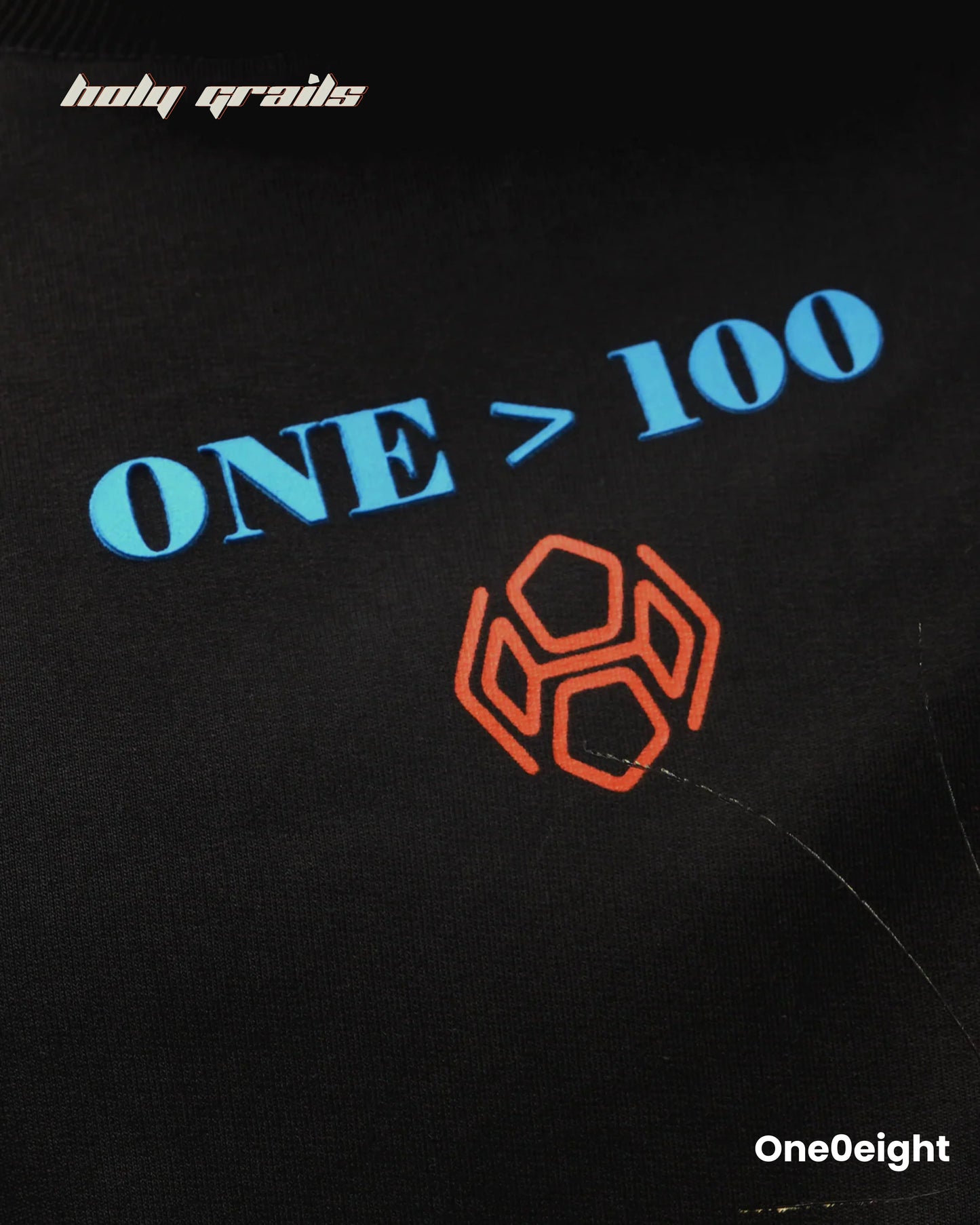 One 100 Black Oversize Tee HG x One0eight