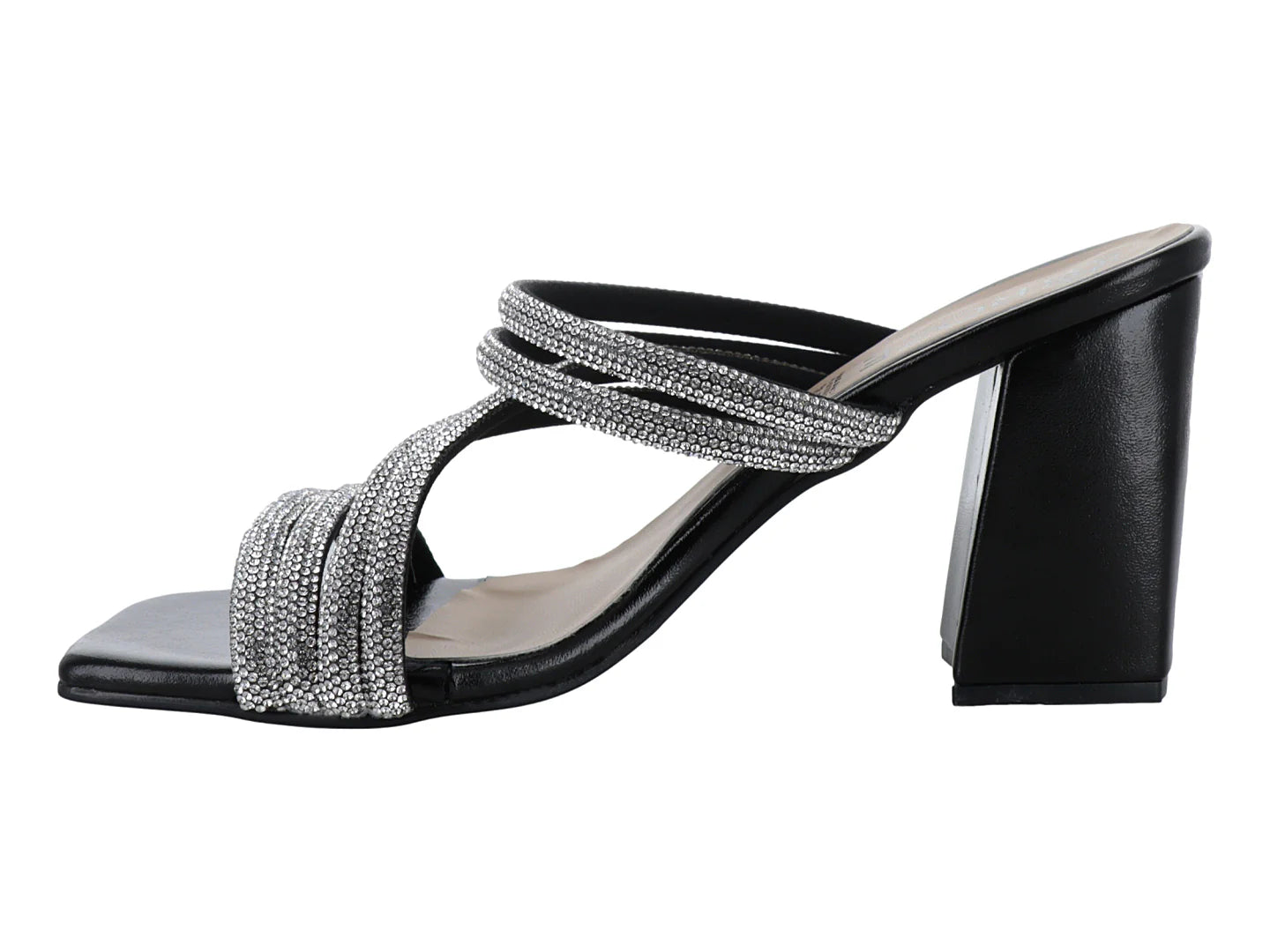Sandalias Roze Negro Tacón Cuadrado para Mujer