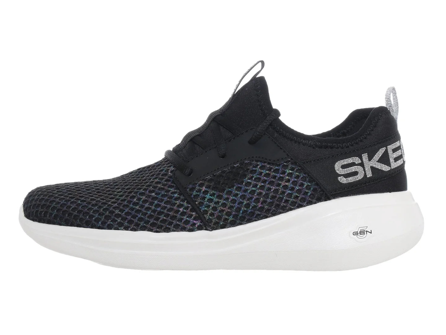 Tenis Skechers Go Run Fast Negro y Plata para Mujer