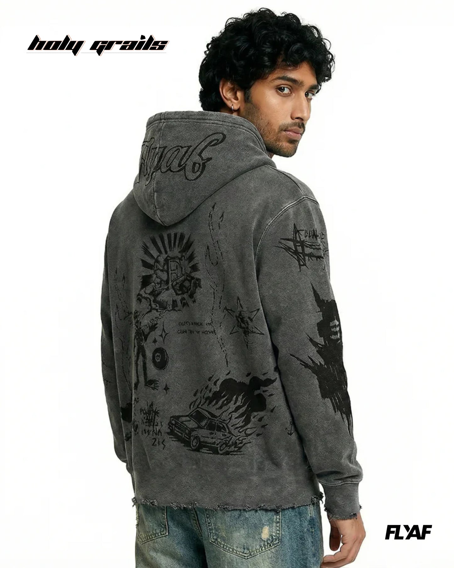 Ashes Anthem Grey Hoodie HG x FLYAF