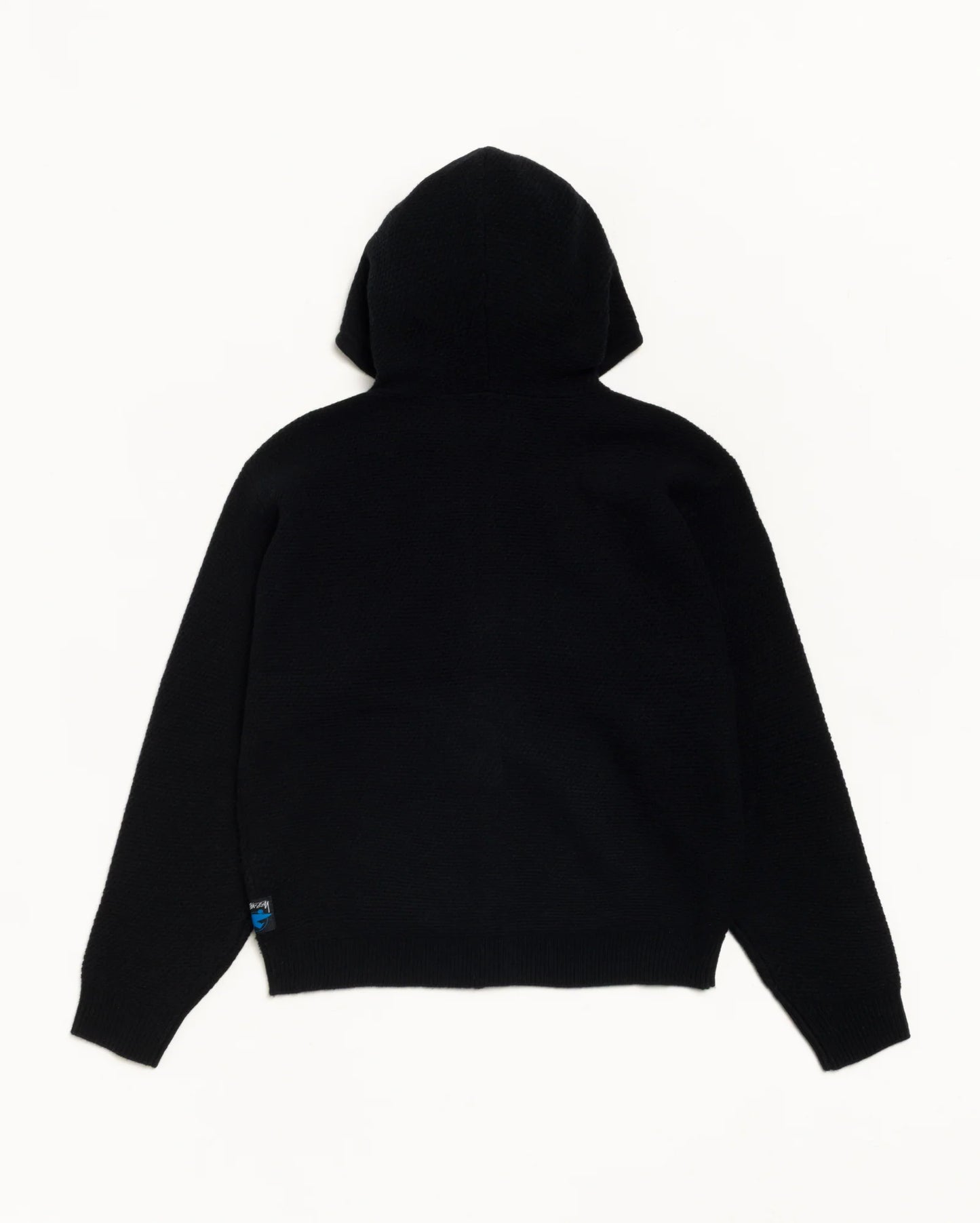 TEXTURED ZIP HOODED SWEATER