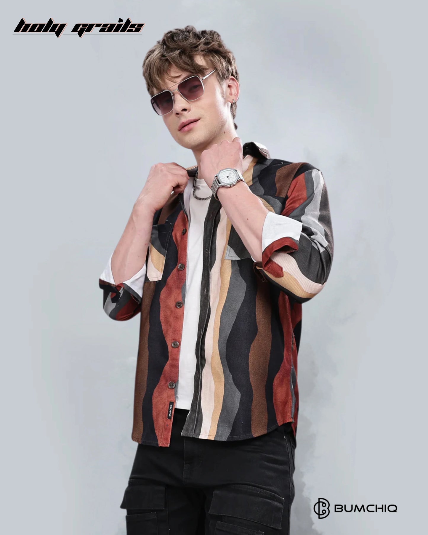 Brown Wavy Overshirt HG x Bumchiq