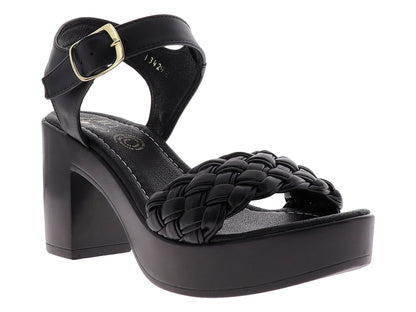 Sandalias de Tacón Luna Rosa Negro para Mujer