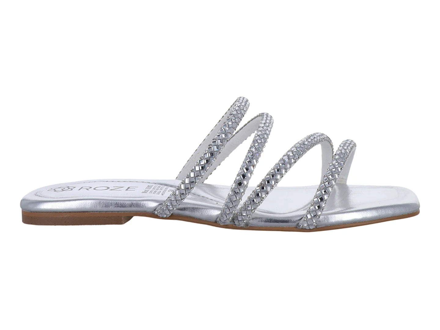 Sandalias ROZE Plata con Brillos para Mujer