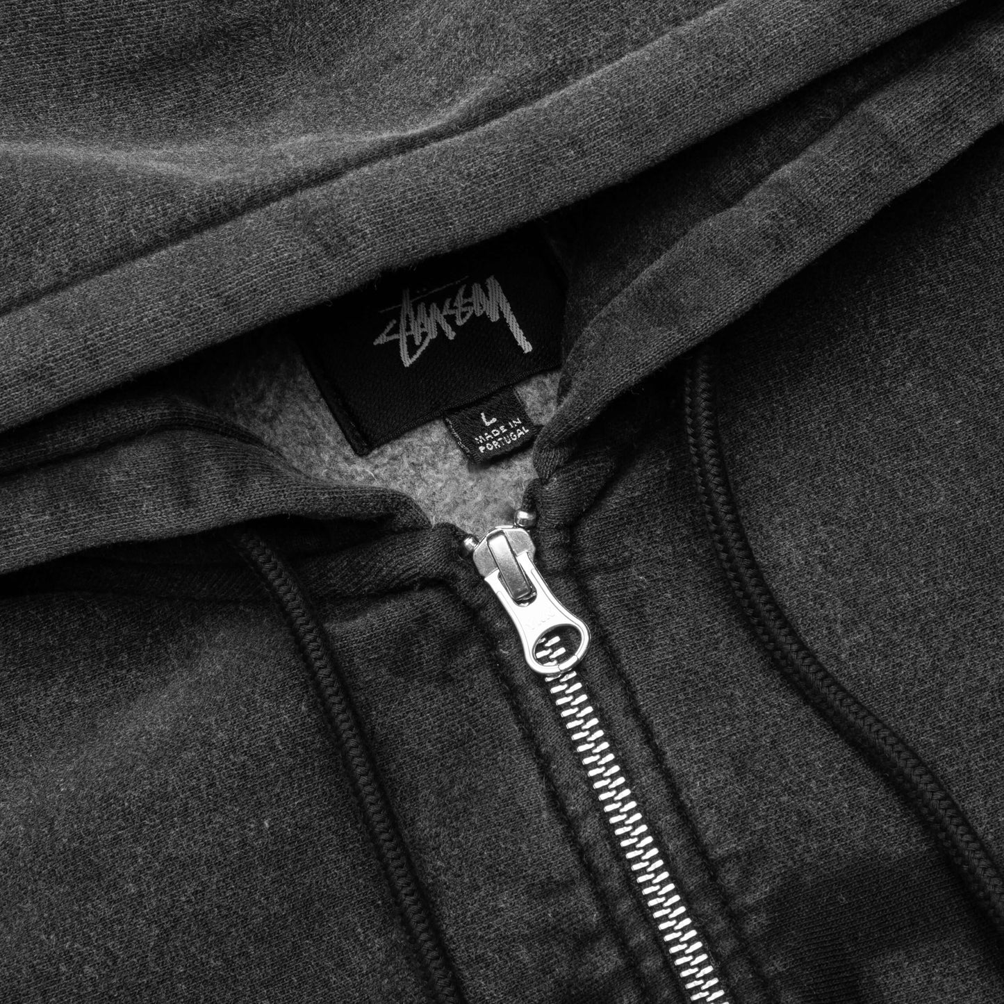 Faded Graphic Zip Hood Washed Black