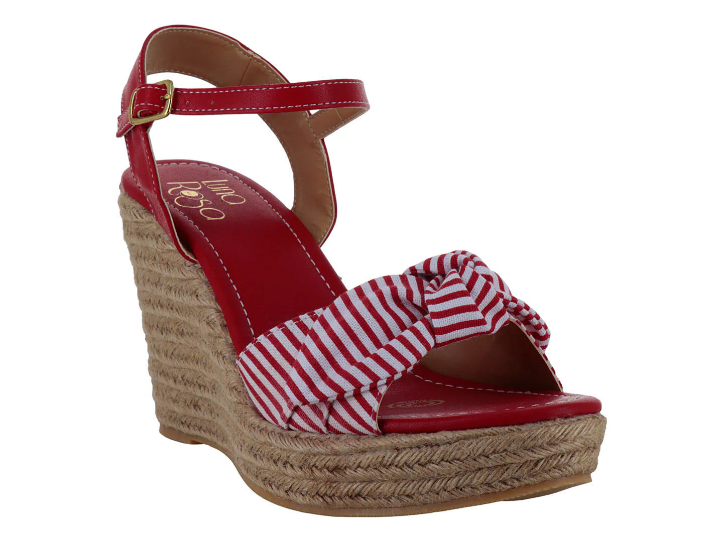 Sandalias Plataforma Luna Rosa Rojo Rayas para Mujer