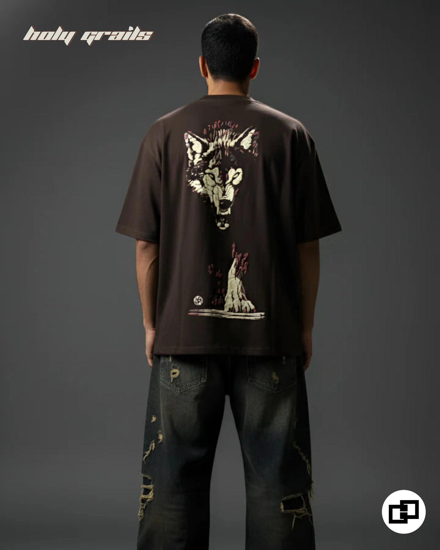 Wolf Brown Oversize T Shirt HG x Grey Hound