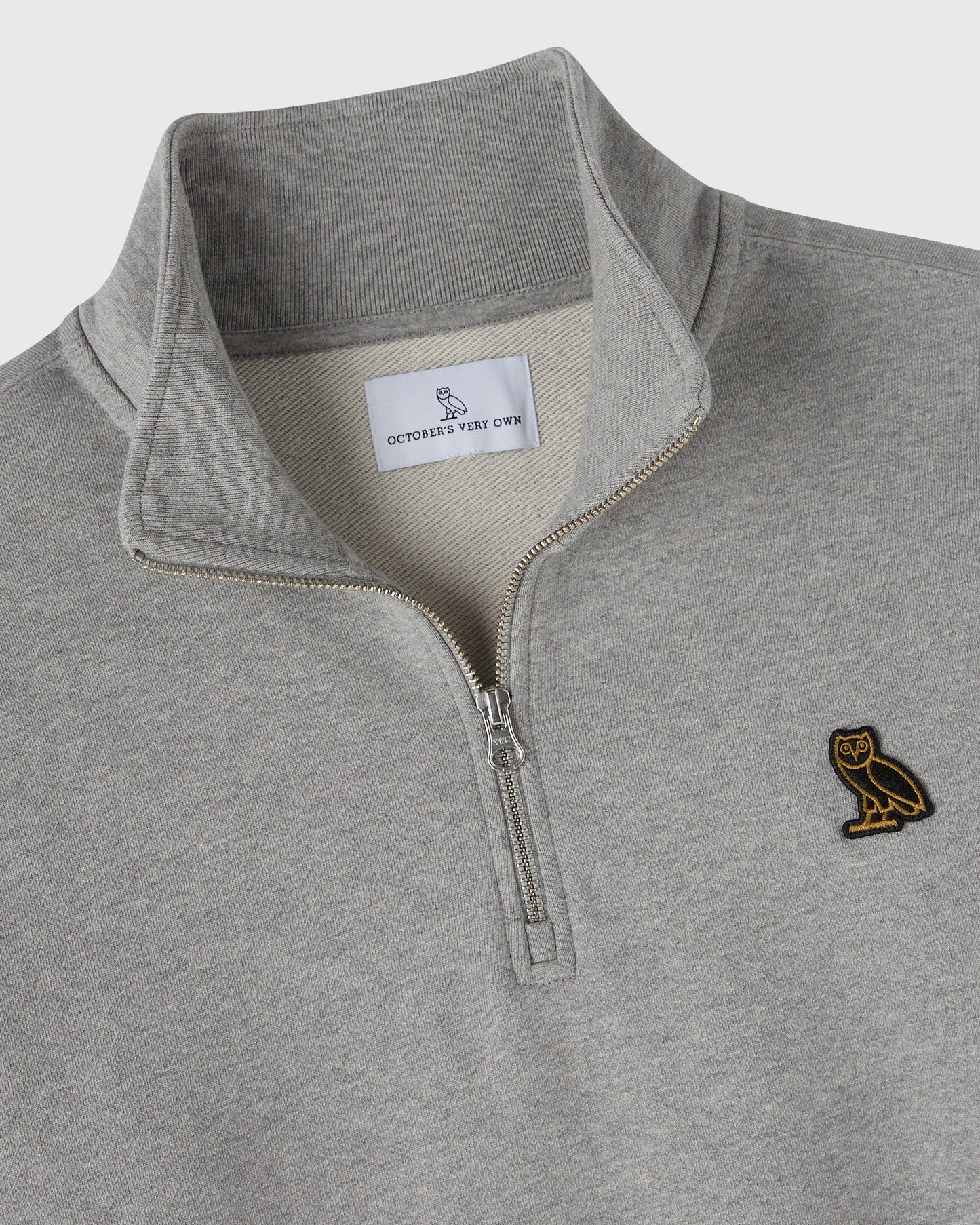 Classic Quarter Zip Mockneck Sweatshirt Heather Grey