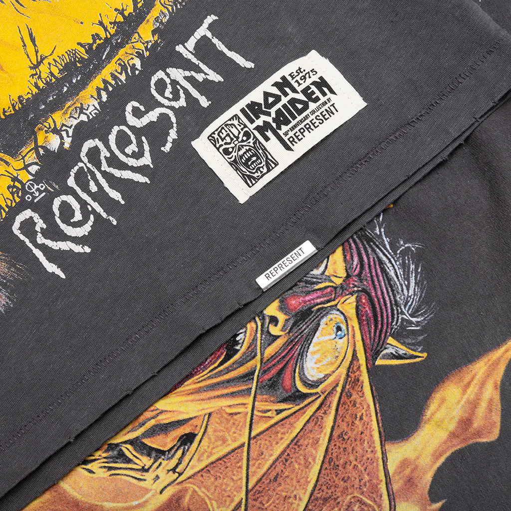 Represent x Iron Maiden Number Of Beast T Shirt Sunfade Grey