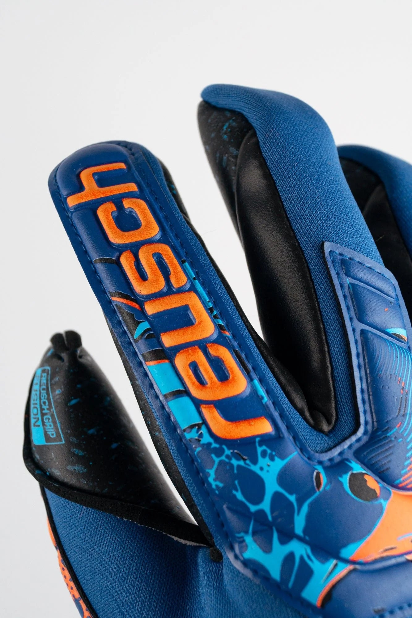 Reusch Attrakt Fusion Strapless Adaptiveflex Goalkeeper Gloves Blue Orange Black