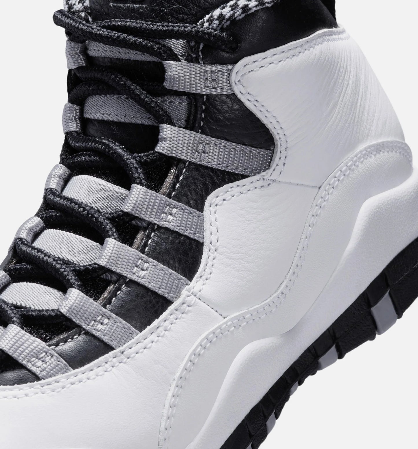 Air Jordan 10 Retro Light Steel Grey Grade School Lifestyle Shoe White Black Light Steel Grey