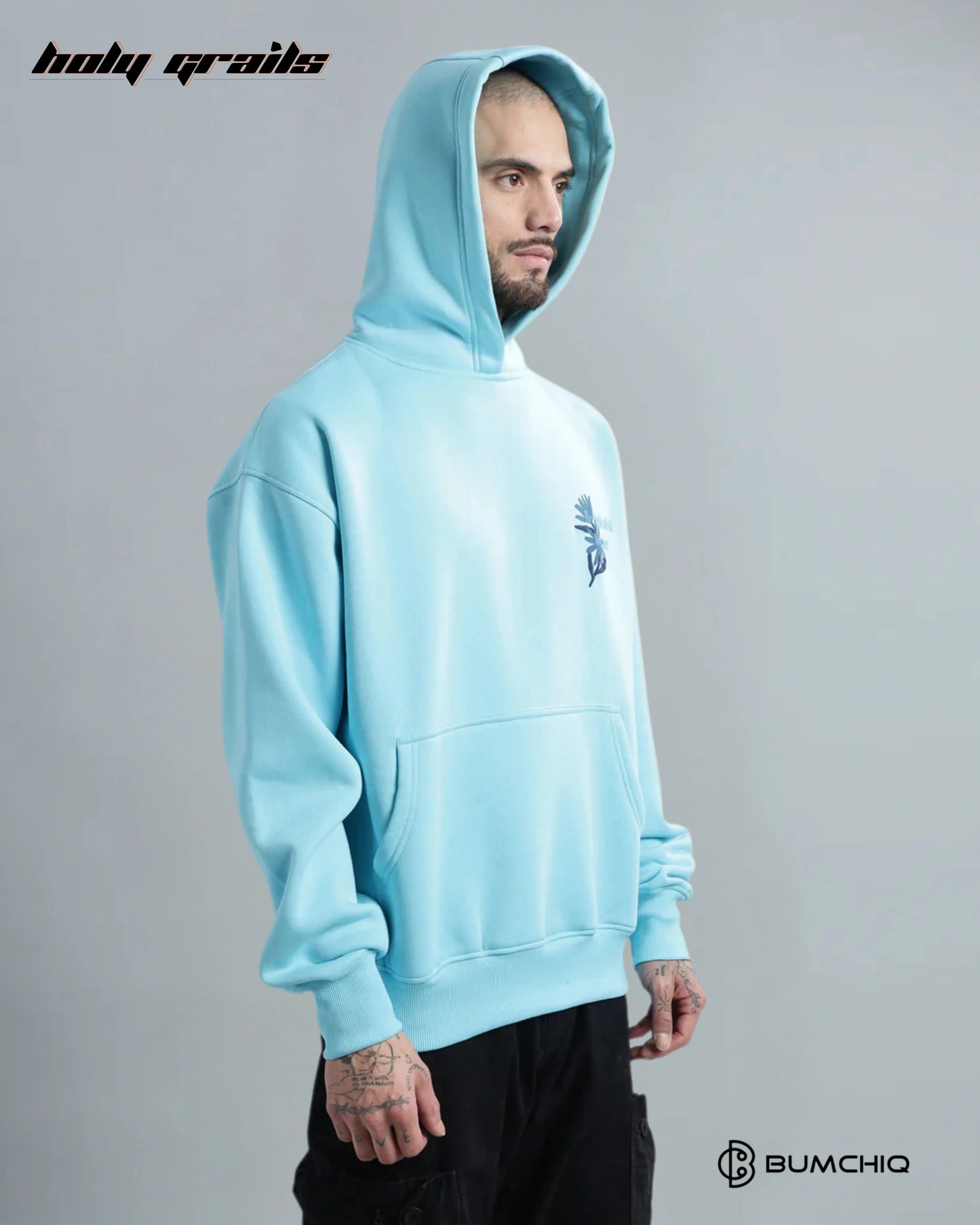 Birds Of Feather Light Blue Hoodie HG x Bumchiq