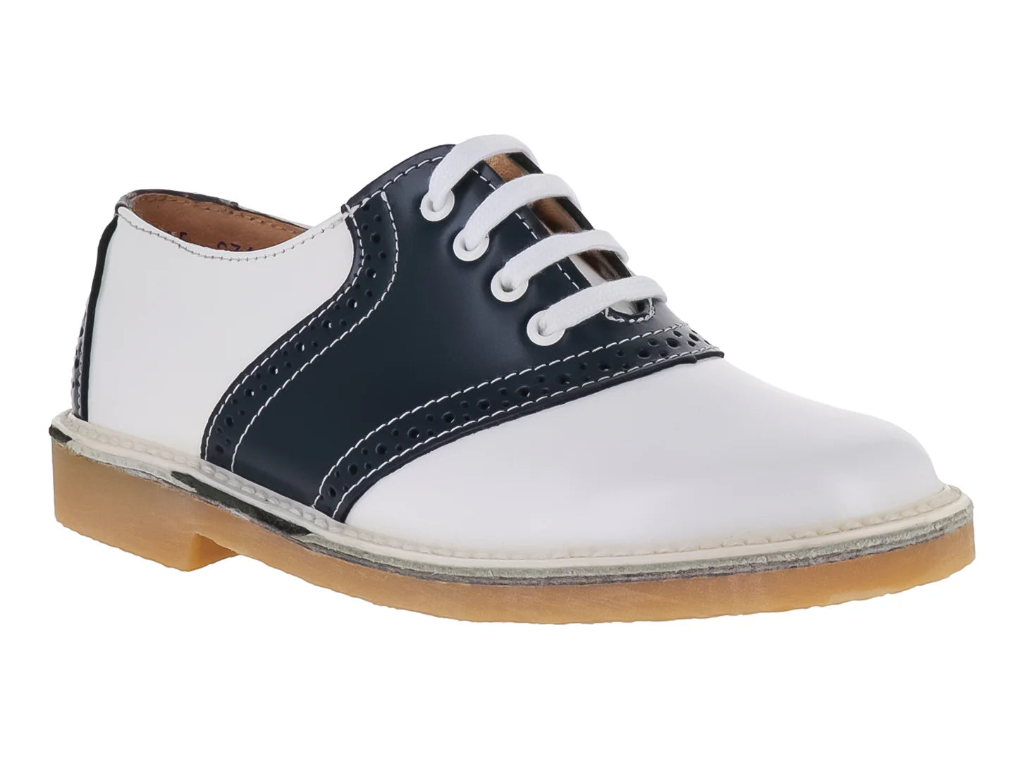 Zapatos Escolares Elefante Bicolor Blanco y Marino para Niña