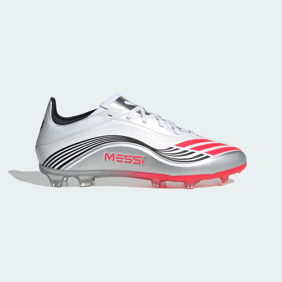 adidas F50 Messi Elite Firm Ground Soccer Cleats Youth White Red Silver
