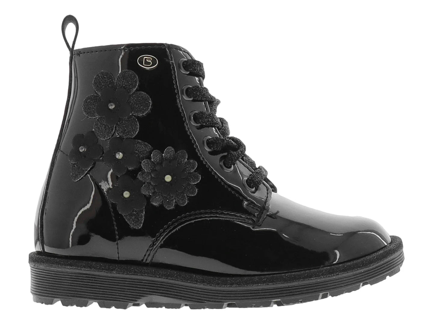 Botas Coqueta Charol Negro para Niña