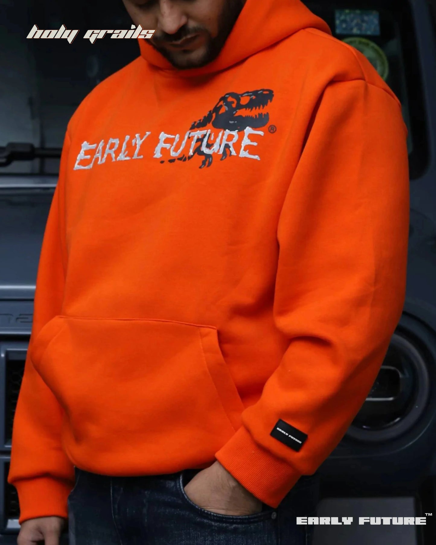 T Rex Mandarin Orange Hoodie HG x Early Future