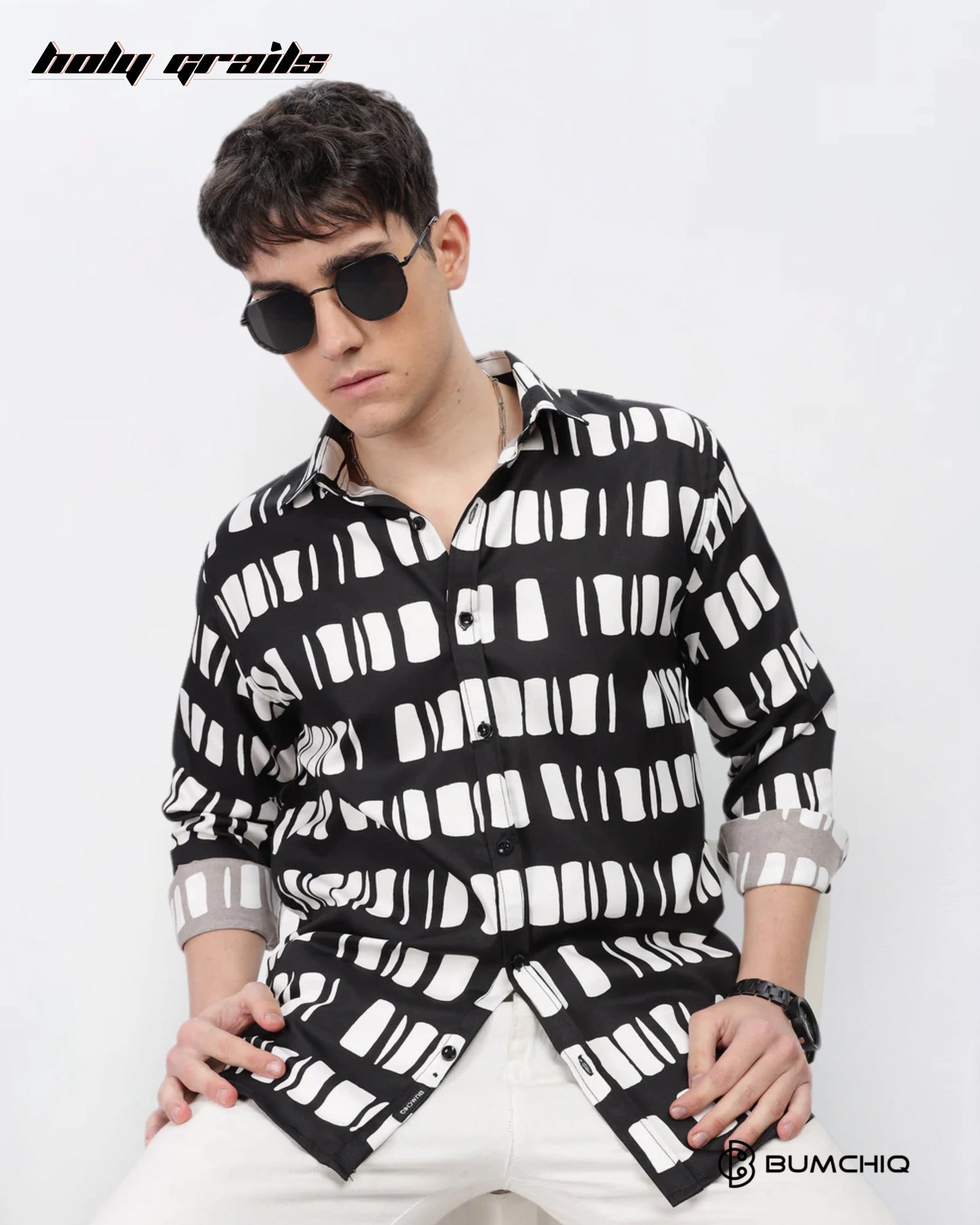 White Box Abstract Black Shirt HG x Bumchiq