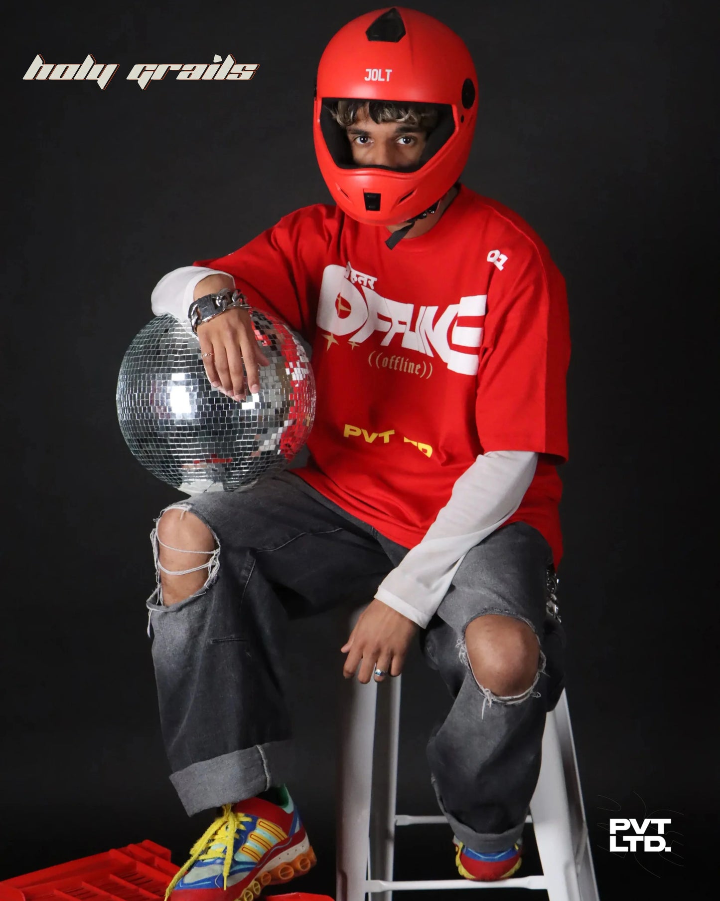 Behtar Offline Red Oversize Tee HG x Pvt Ltd