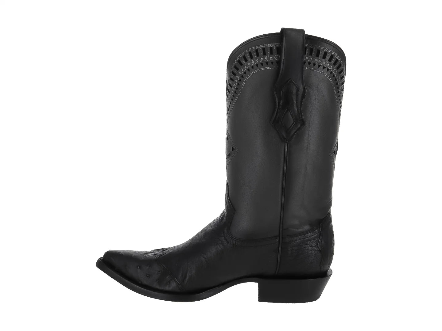 Botas Vaqueras Cuadra de Piel de Avestruz Negro