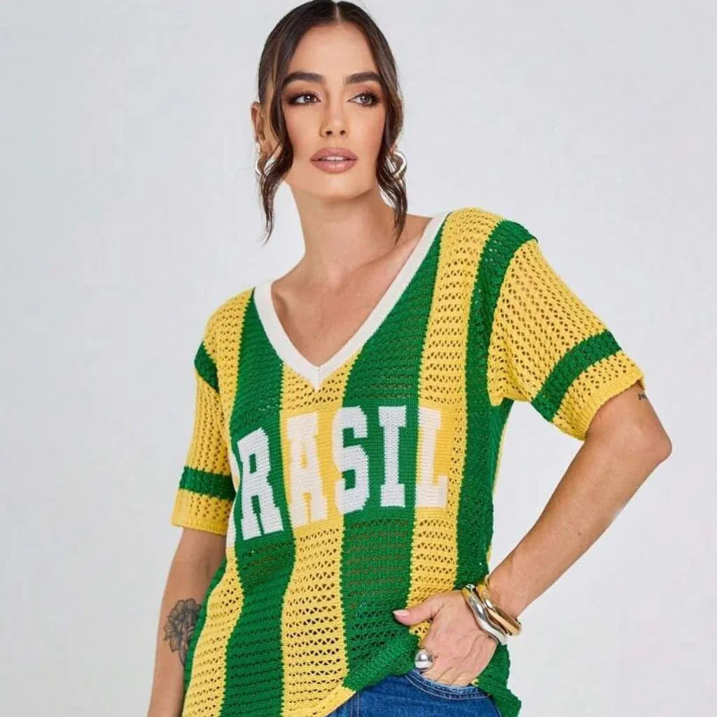 Blusa Brasil Tricot Copa do Mundo
