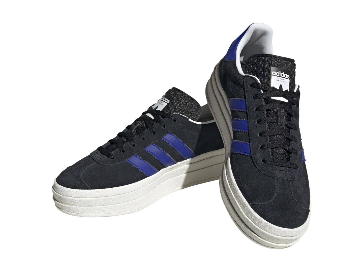Tenis Adidas Gazelle Bold Negro Azul y Dorado para Mujer