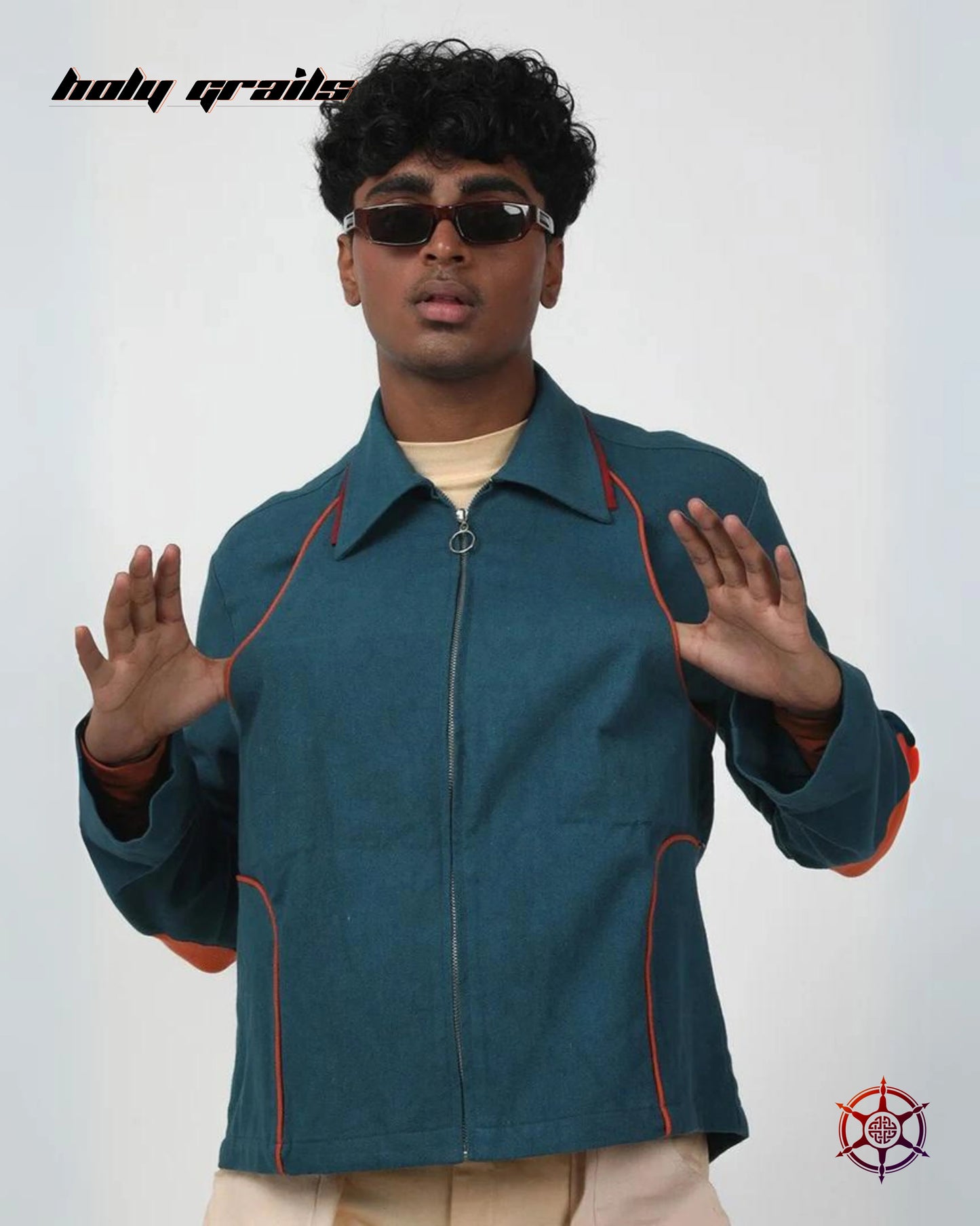 Crystal Teal Panel Shacket HG x Duskin