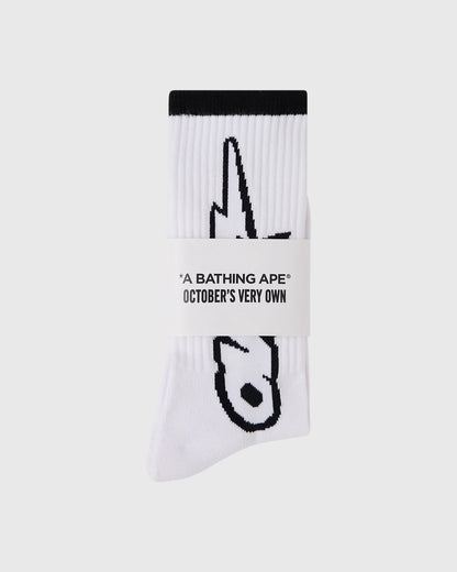 BAPE OVO Sta Athletic Sock White