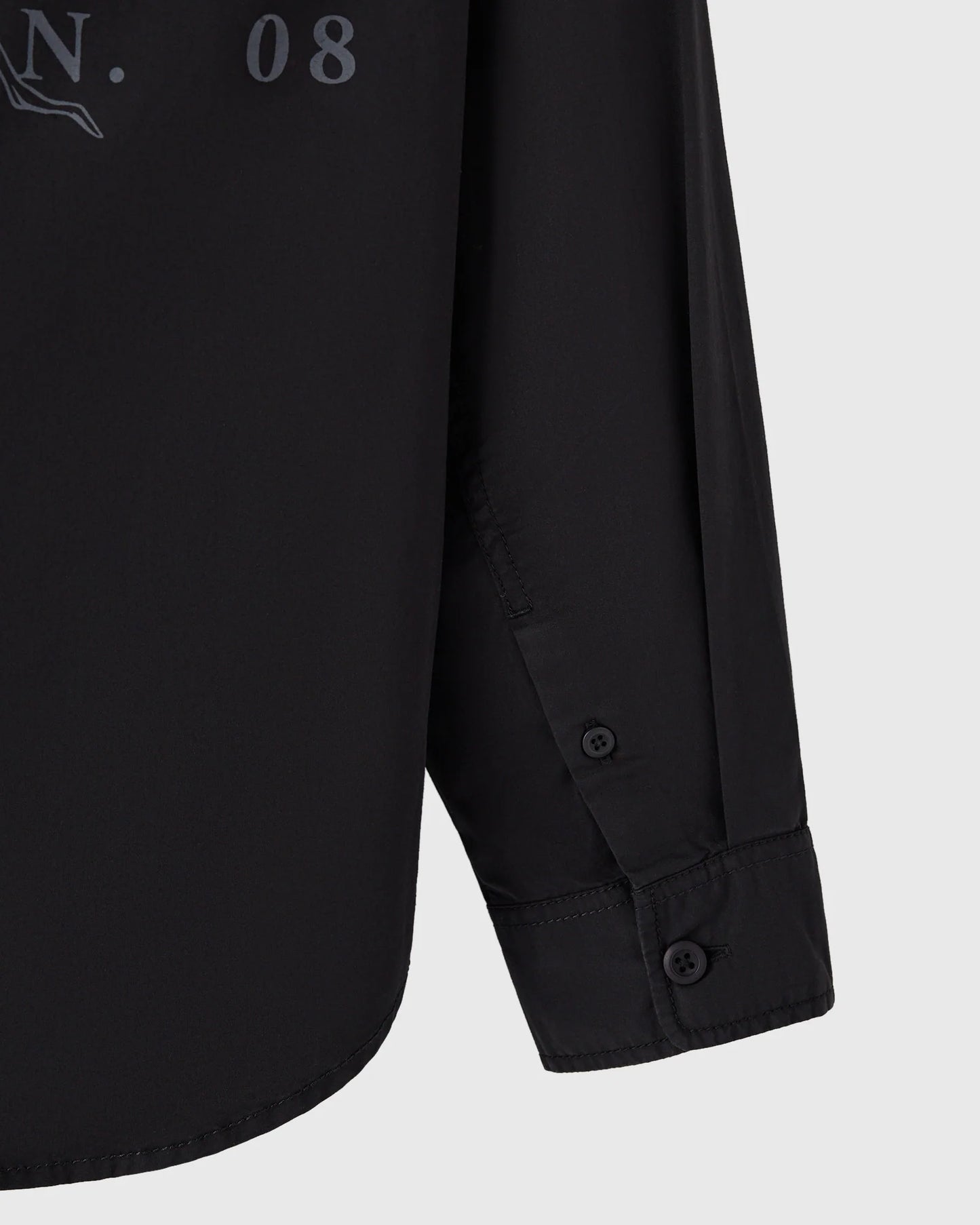 Hooded Button Up Shirt Black