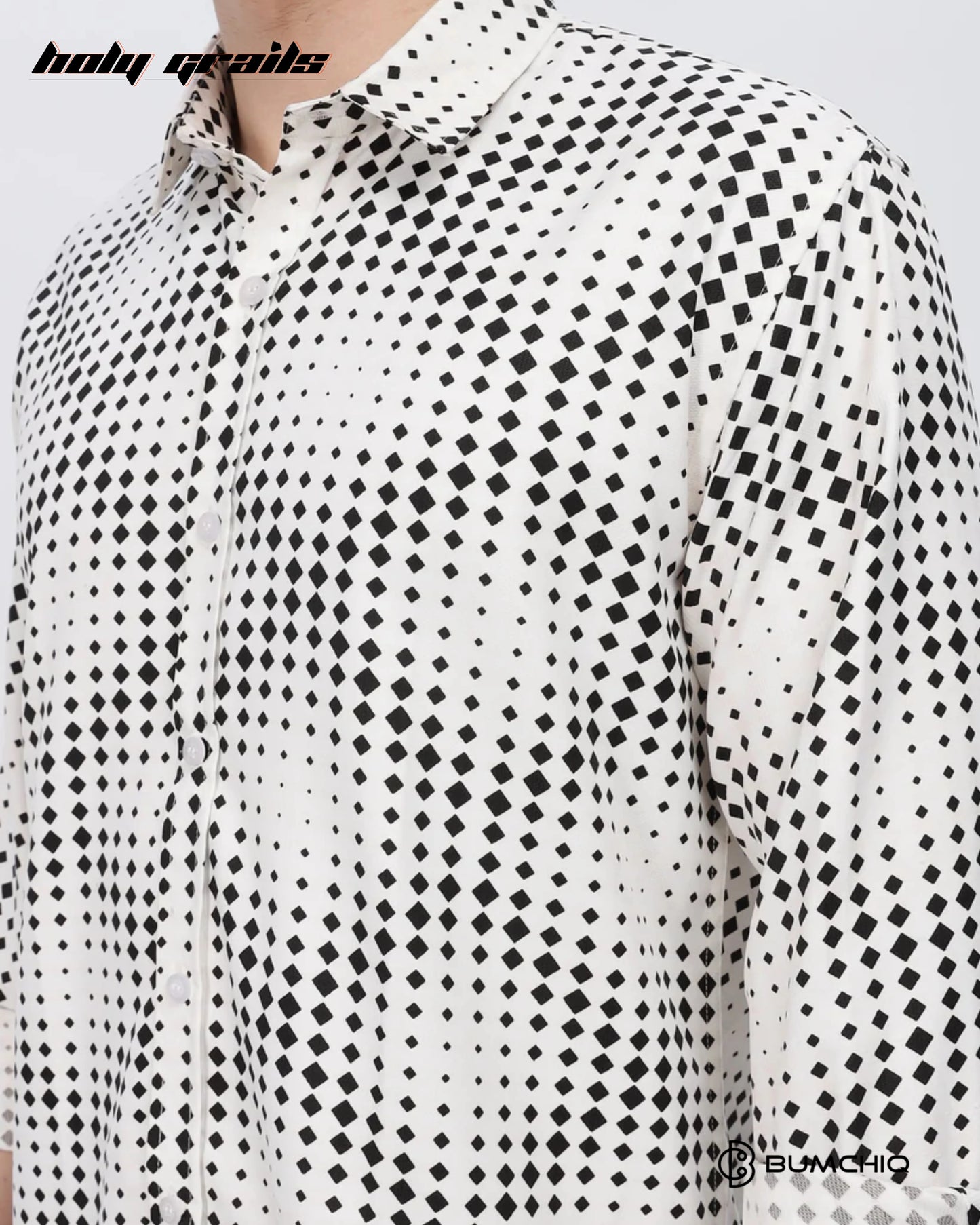 Black Dotted Abstract White Shirt HG x Bumchiq