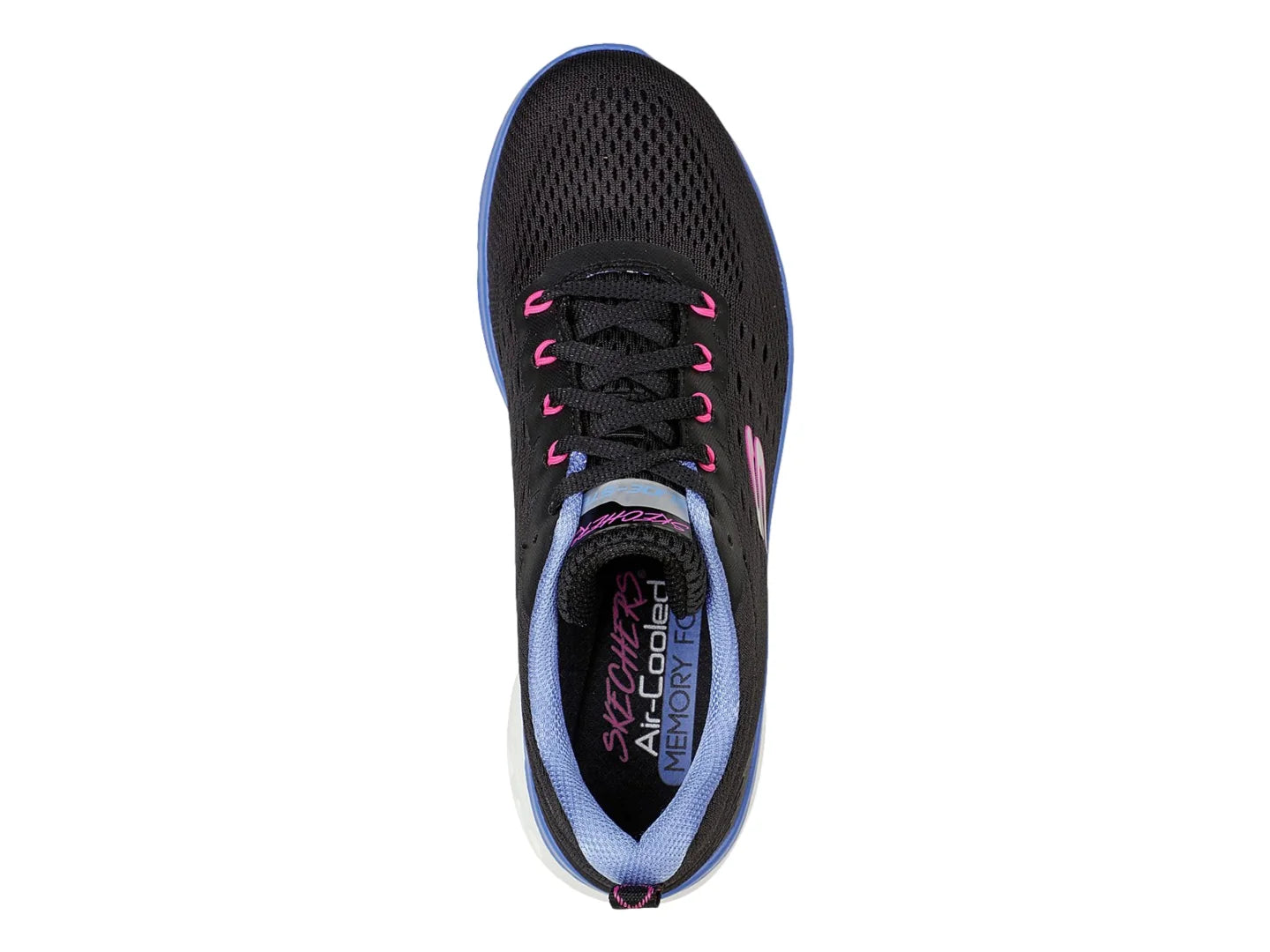 Tenis Skechers Glide Step Sport Negro y Rosa para Mujer